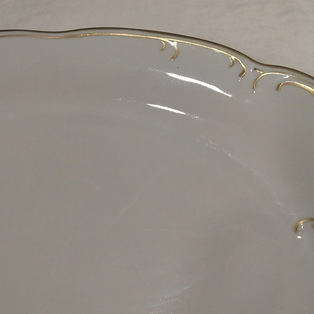 Wawel ambassador white porcelain hand painted gold trim vintage platter